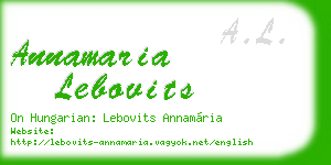 annamaria lebovits business card